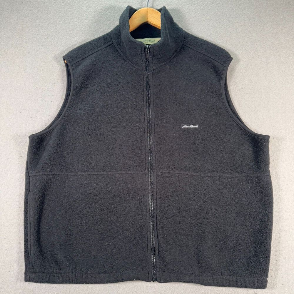 Vintage Eddie Bauer Polartec Fleece Vest Mens Medium‎ Black Comfort Outdoor 90s